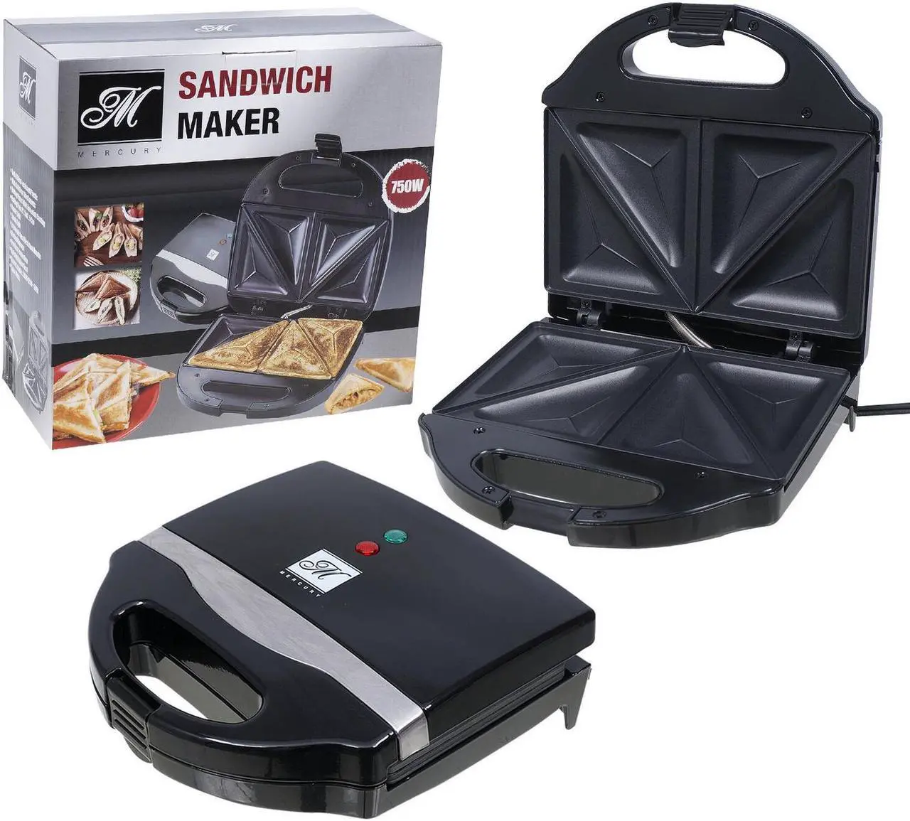 Alt view image 8 of 8 - Beille Panini Press Sandwich Maker Toaster Kitchen Appliances with Nonstick Grill Plates, Black