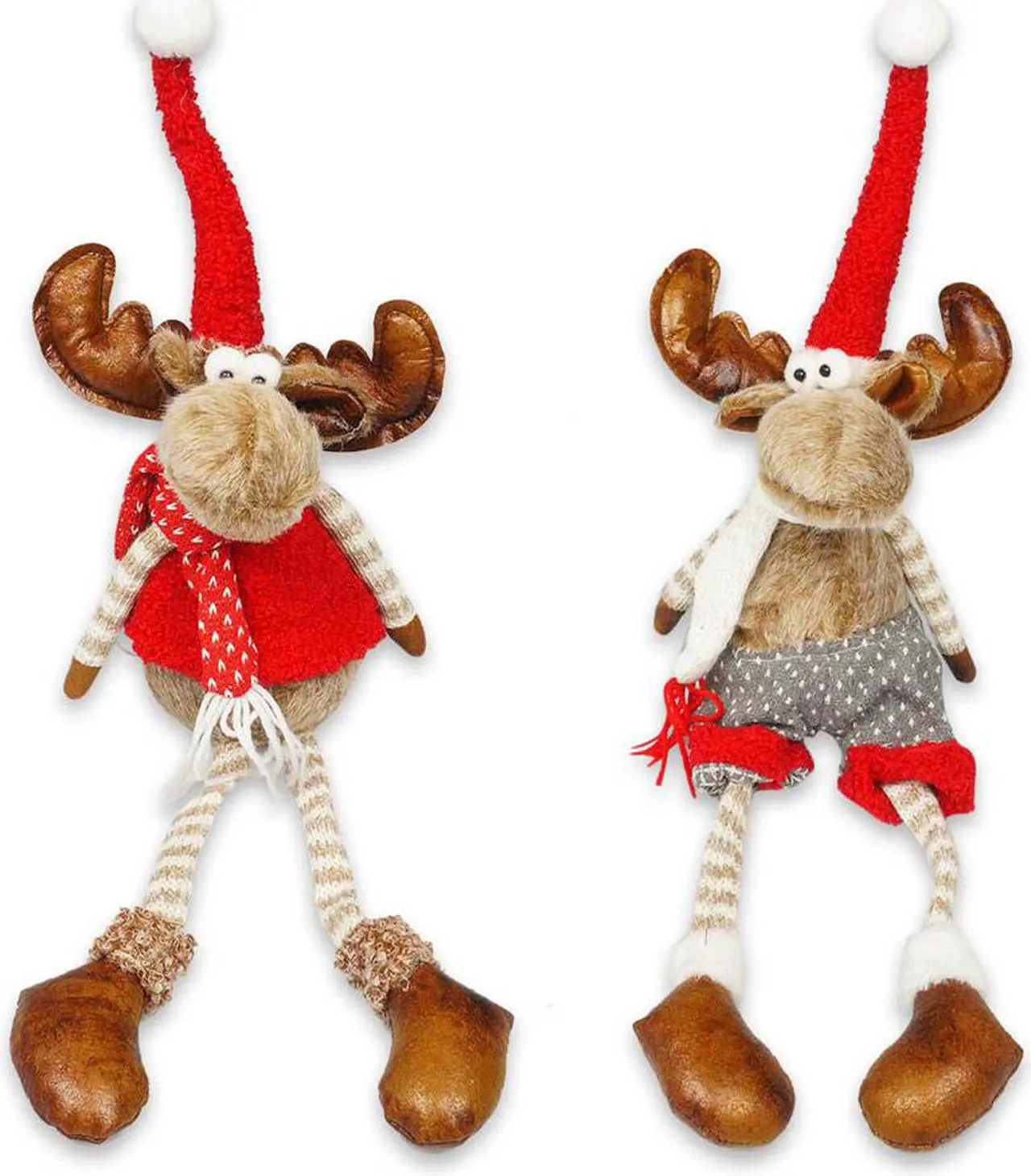 Alt view image 2 of 2 - 23.2" Holiday Christmas Moose Home Decorations Gray