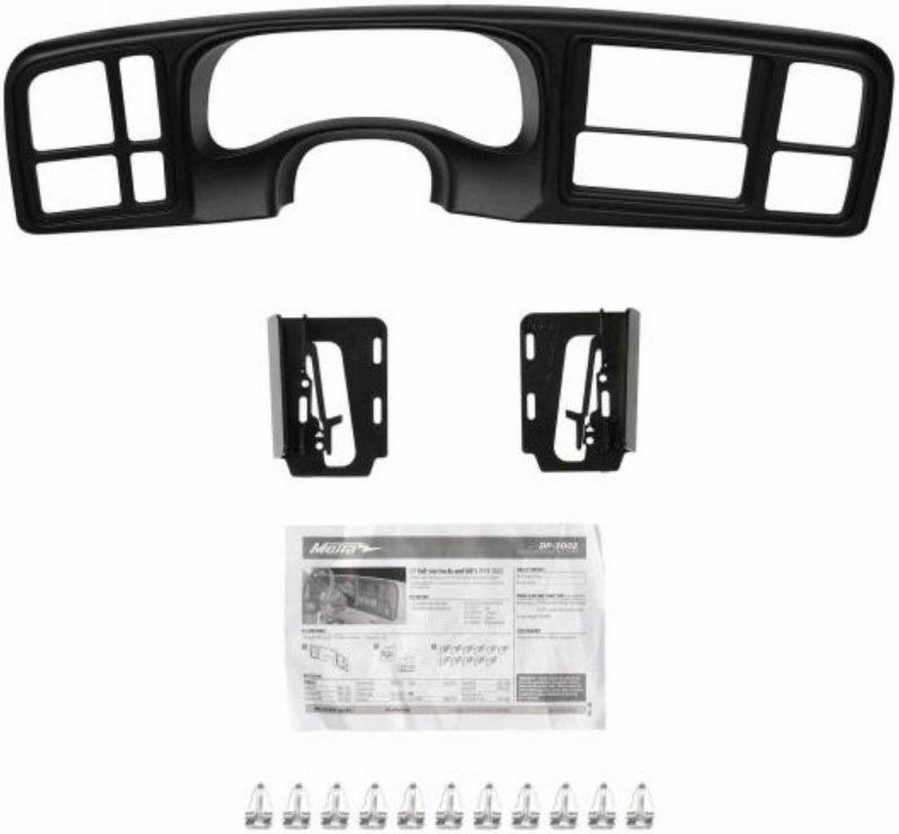Alt view image 5 of 7 - Metra DP-3002TB 2 DIN Dash Kit w/ Amp Harness & Antenna Adapter for GM Vehicles (Textured Black)