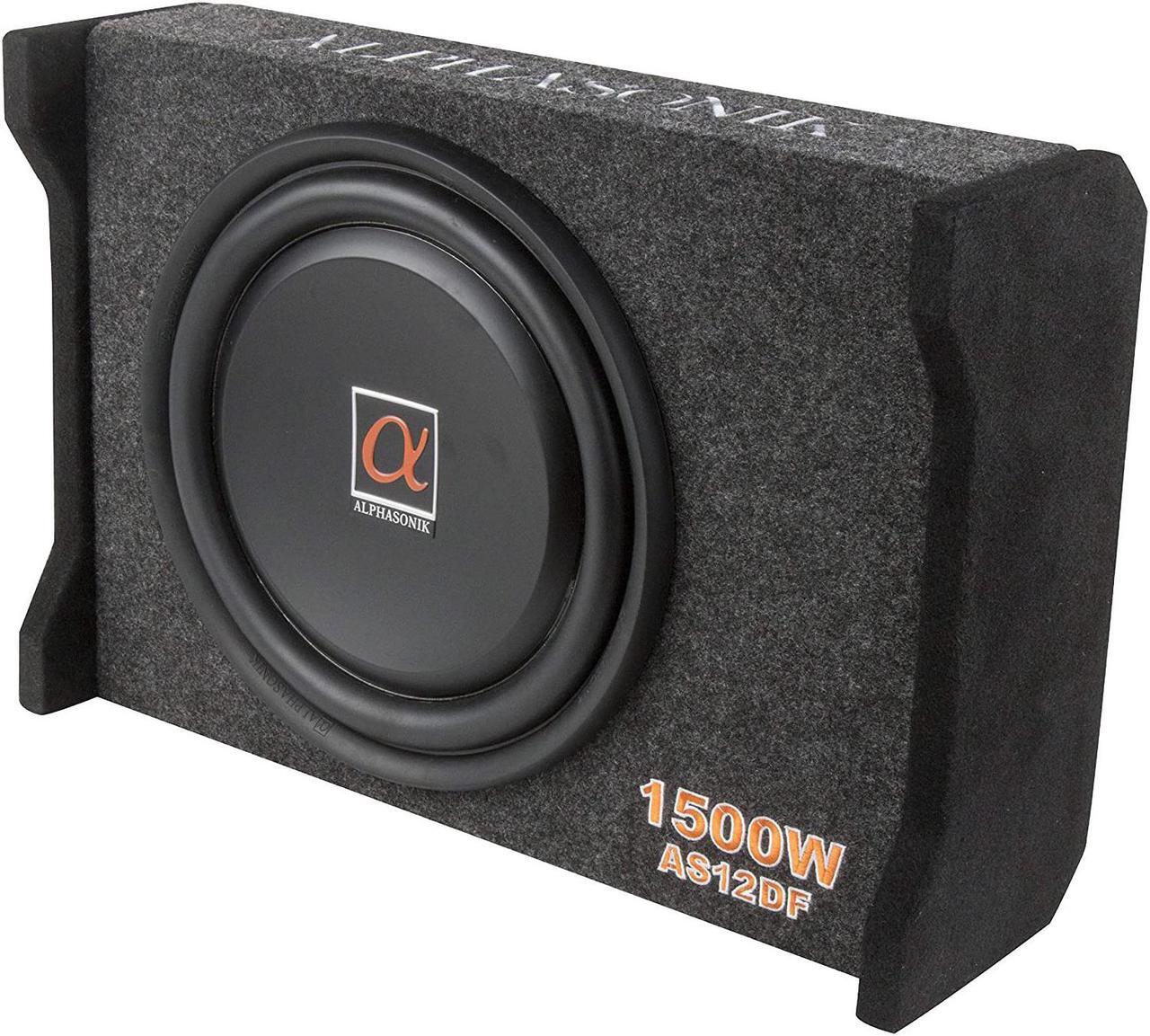 Main image of Alphasonik AS12DF 12" 1500 Watts 4-Ohm Down Fire Shallow Mount Flat Enclosed Subwoofer