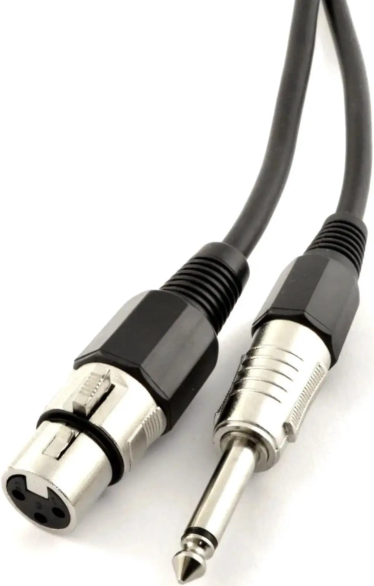Alt view image 2 of 2 - XLR Male to 1/4-Inch Male TS 16GA Microphone Cable Pro Audio Speaker Connector Black 30FT