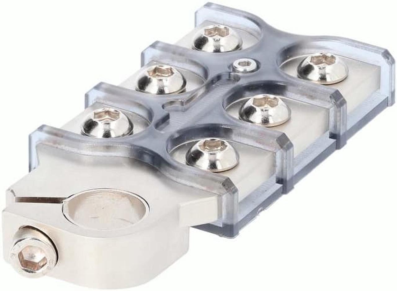 Alt view image 2 of 5 - Shuriken 6 positions Positive or Negative Battery Terminal 100 % Brass Spade or Ring Terminals