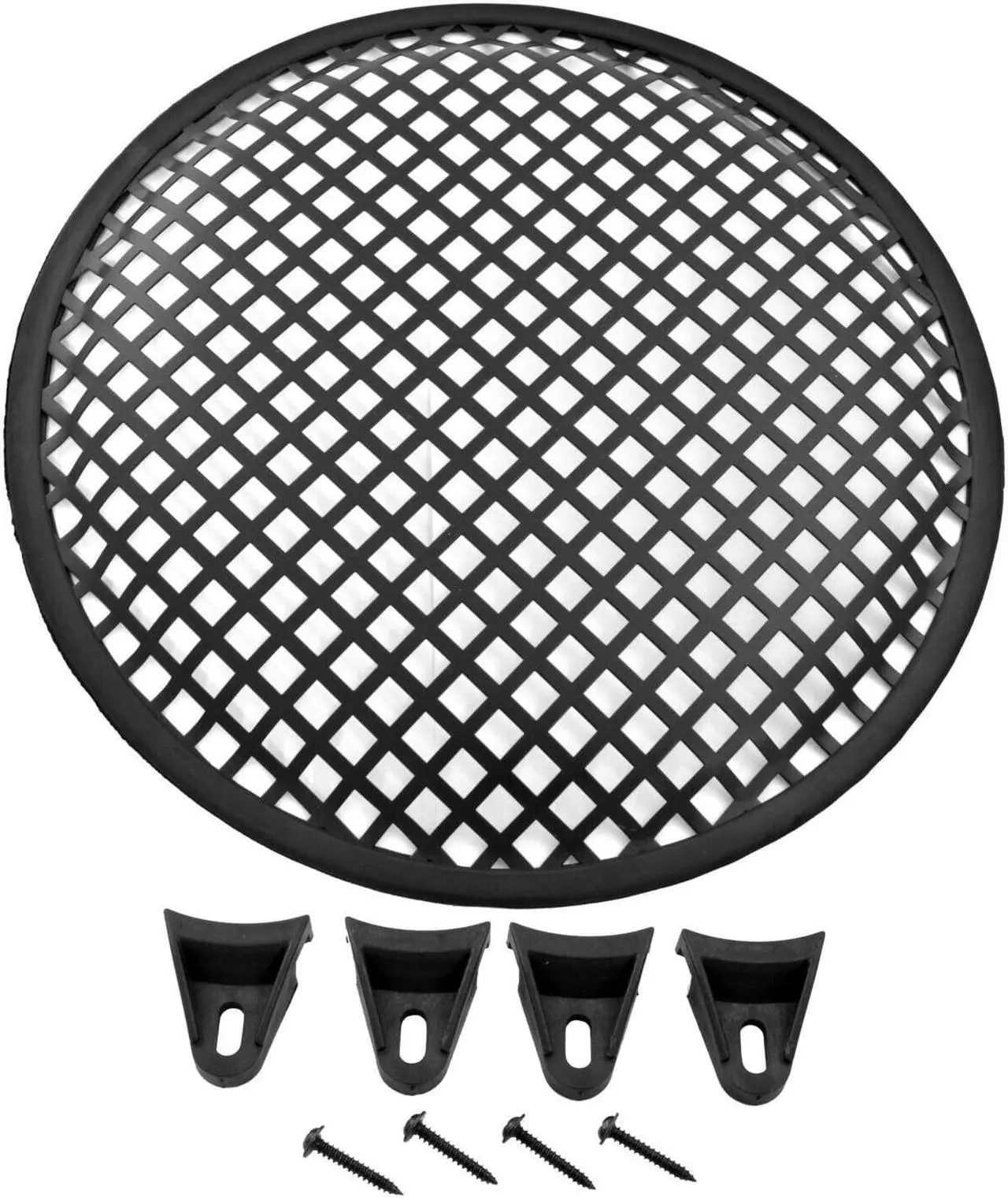 Alt view image 2 of 5 - Universal 10 inch Metal Mesh Speaker Subwoofer Grill Cover Waffle Style - 2 Pack
