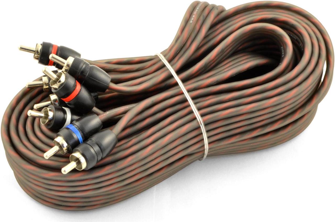 Alt view image 2 of 2 - 17ft 4-Channel Male to Male OFC Twisted Pair RCA Cable for Car or Home Audio