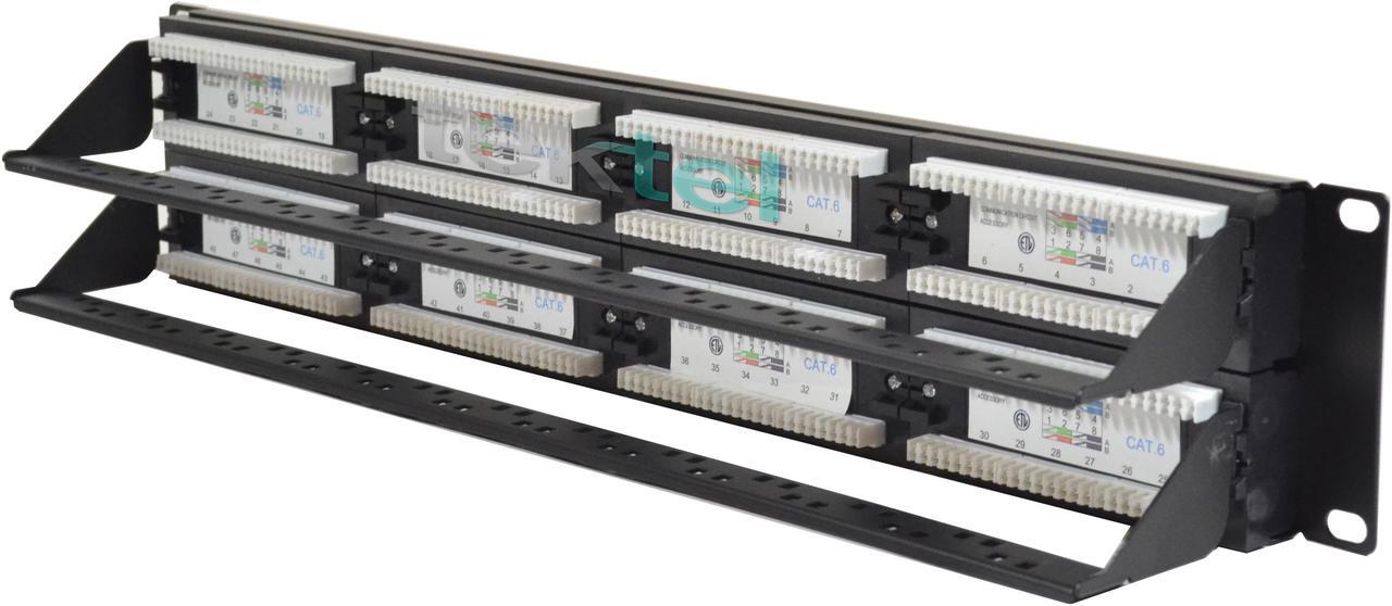 Alt view image 2 of 4 - Cat6 UTP 48 Port Network LAN Patch Panel 2U 110 with cable management