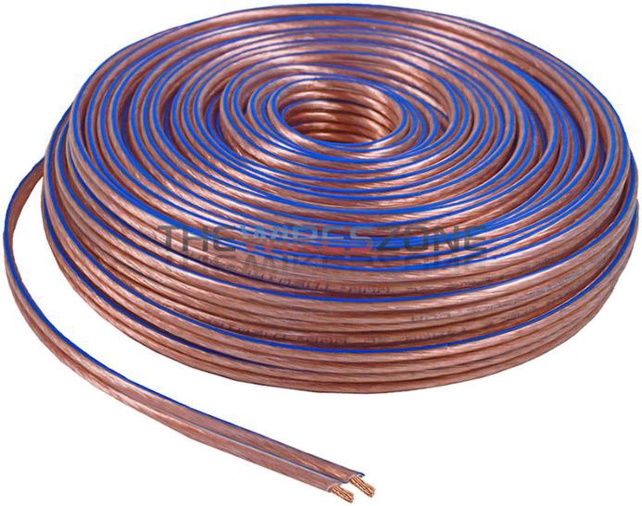 Main image of Car Home Audio Speaker Wire Transparent Clear Cable 14AWG 100ft 14/2 Gauge