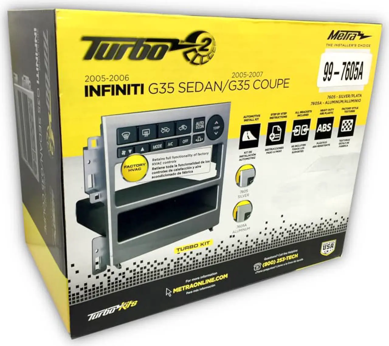 Alt view image 3 of 5 - Metra 99-7605A Single DIN Dash Kit for 2005-2007 Infiniti G35 (w/o NAV)