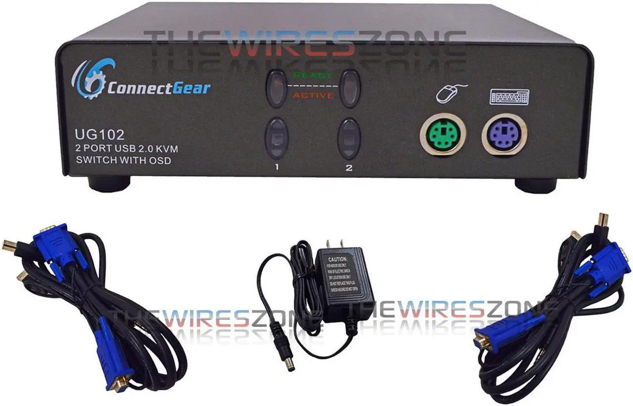 Alt view image 5 of 7 - ConnectGear UG102 2-Port Audio KVM Switch