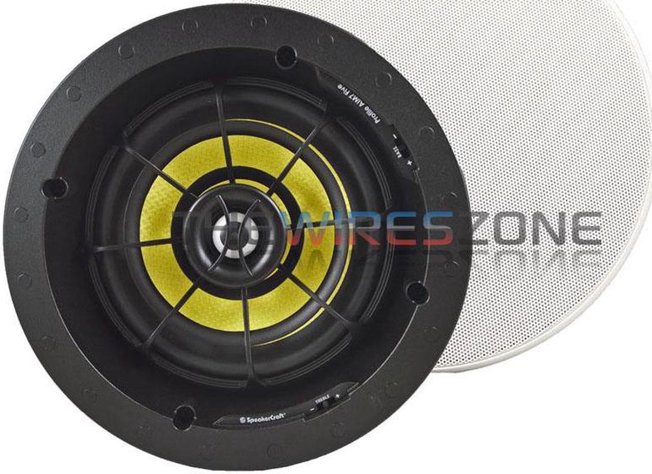 Alt view image 10 of 11 - SpeakerCraft Profile AIM7 Five In-Ceiling Speaker with Aimable Woofer - Each (Black)