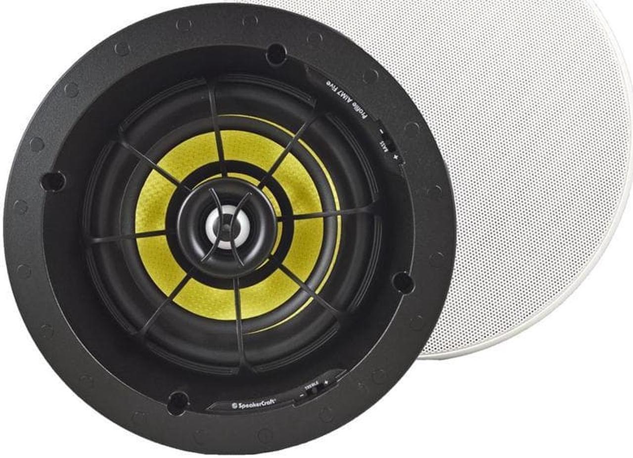 Alt view image 11 of 11 - SpeakerCraft Profile AIM7 Five In-Ceiling Speaker with Aimable Woofer - Each (Black)