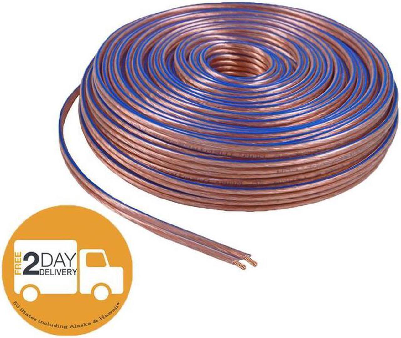 Alt view image 4 of 6 - Car Home Audio Speaker Wire Transparent Clear Cable 14AWG 100ft 14/2 Gauge