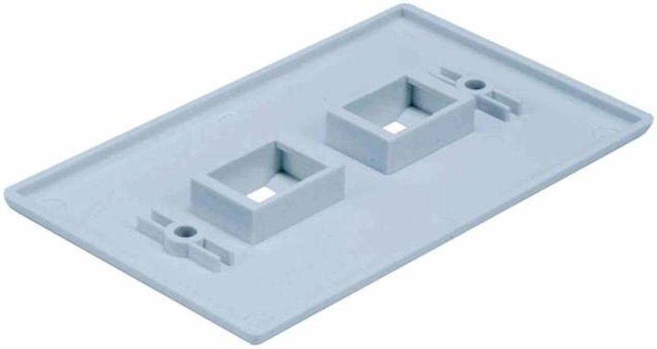 Main image of White 2 Port Hole Keystone Jack Flat Wall Plate with Smooth Surface (20/pack)