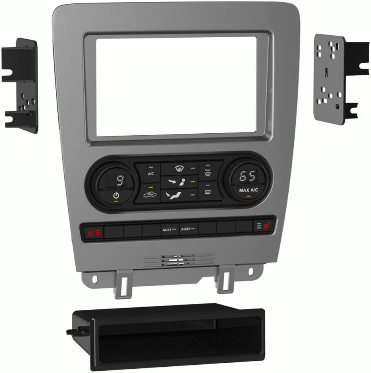 Alt view image 3 of 3 - Metra 99-5853CH Single or Double DIN Dash Kit fits FORD Mustang 2010-2014 (with single-zone climate controls) - TurboTactile