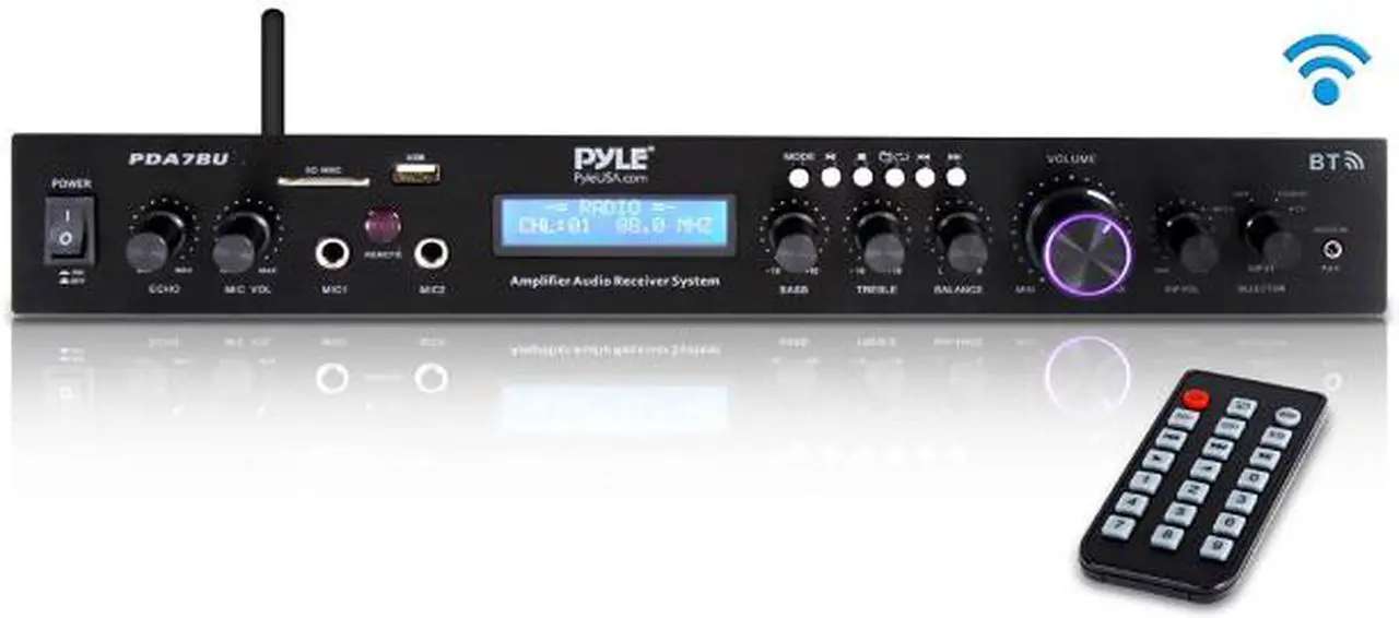 Main image of Home Theater Amplifier Audio Receiver Sound System with Bluetooth Wireless Streaming, MP3/USB/SD/AUX/FM Radio (200 Watt) (PDA7BU)