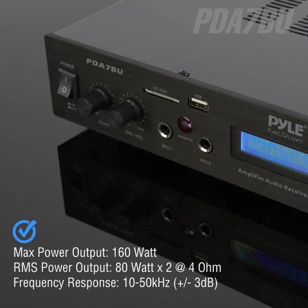 Alt view image 4 of 17 - Home Theater Amplifier Audio Receiver Sound System with Bluetooth Wireless Streaming, MP3/USB/SD/AUX/FM Radio (200 Watt) (PDA7BU)