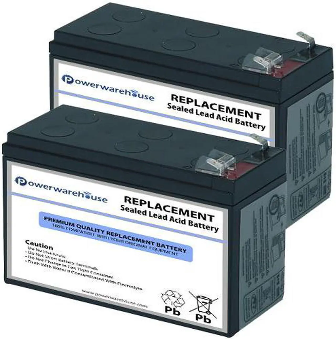 Main image of Powerwarehouse APC Back UPS BE650R-CN UPS Battery - Premium Powerwarehouse 12V Lead Acid Battery Catridge #17 (2 Pack)