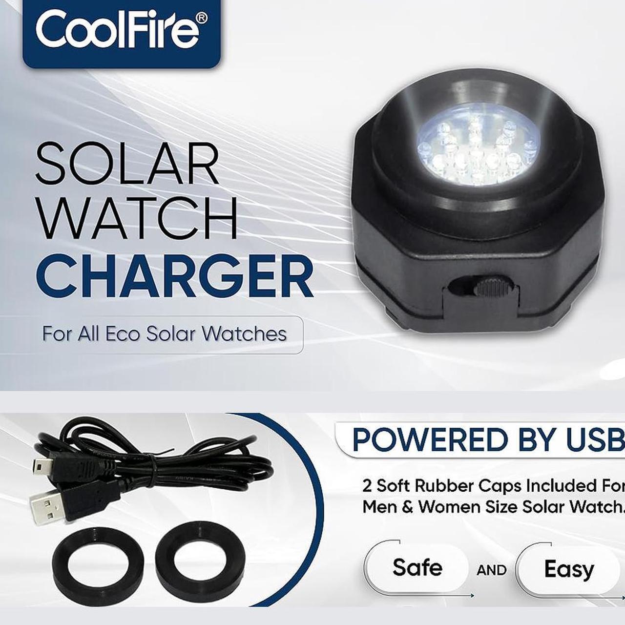 Alt view image 2 of 7 - Solar Watch Fast Charger for All Eco Solar Watches Reloj Hombre Solar Pad Power Smart Watch Portable Battery Charger Automatic - Model 1046