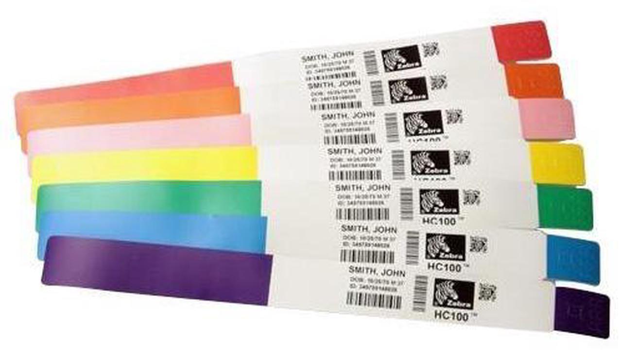 Alt view image 2 of 3 - Zebra 10012712-6 1"x10" Z-Band Fun Wristband (Orange) Labels - 1 Case (4 Rolls)