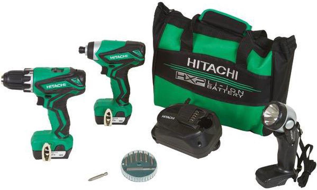 Alt view image 7 of 8 - Hitachi KC10DFL2 12V Peak Li-Ion 3-Tool Combo Kit