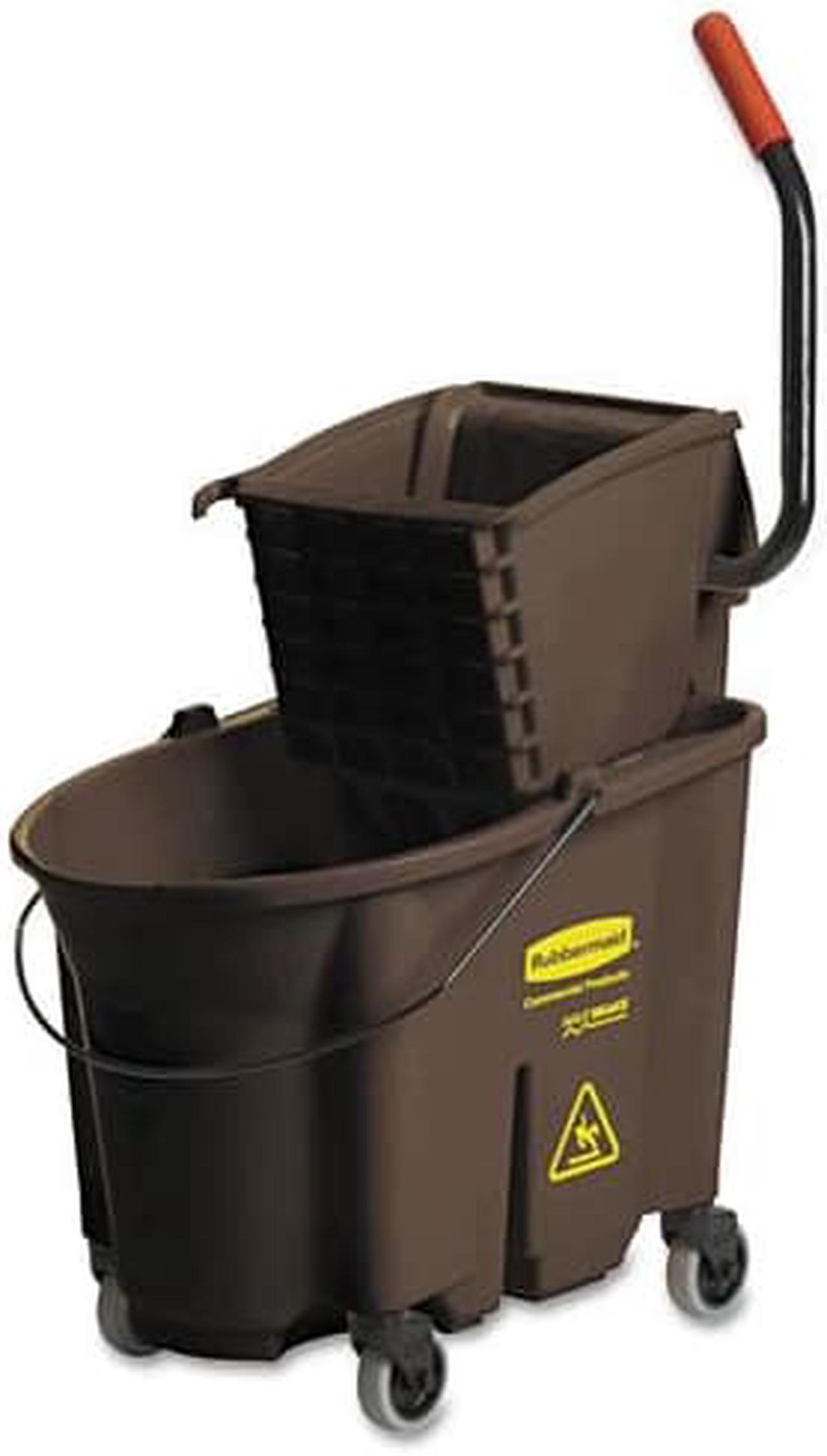 Alt view image 3 of 9 - RUBBERMAID FG758088YEL 35qt. Yellow Side Press Mop Bucket and Wringer