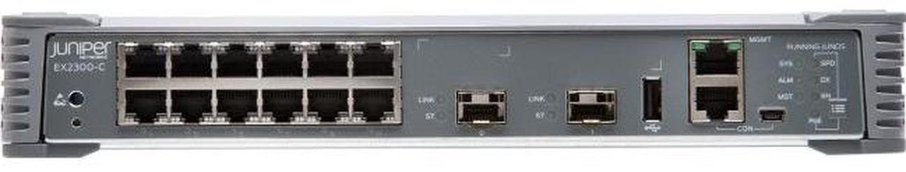 Alt view image 2 of 6 - Juniper EX2300-C Compact Ethernet Switch - 12 Ports - Manageable - Gigabit Ethernet, 10 Gigabit Ethernet - 10/100/1000Base-T, 10GBase-X - 3 Layer Supported - Modular   EX2300-C-12P-TAA