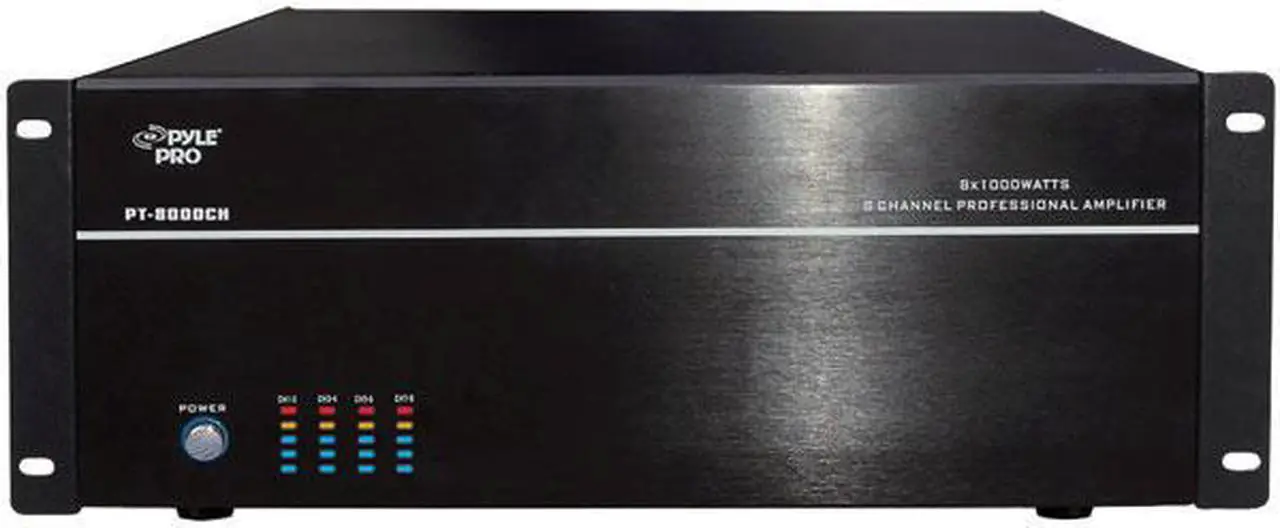 Alt view image 12 of 13 - New Pyle Pt8000ch 19" Rack Mount 8000W 8 Ch Stereo Mono Amplifier Amp 8 Channel