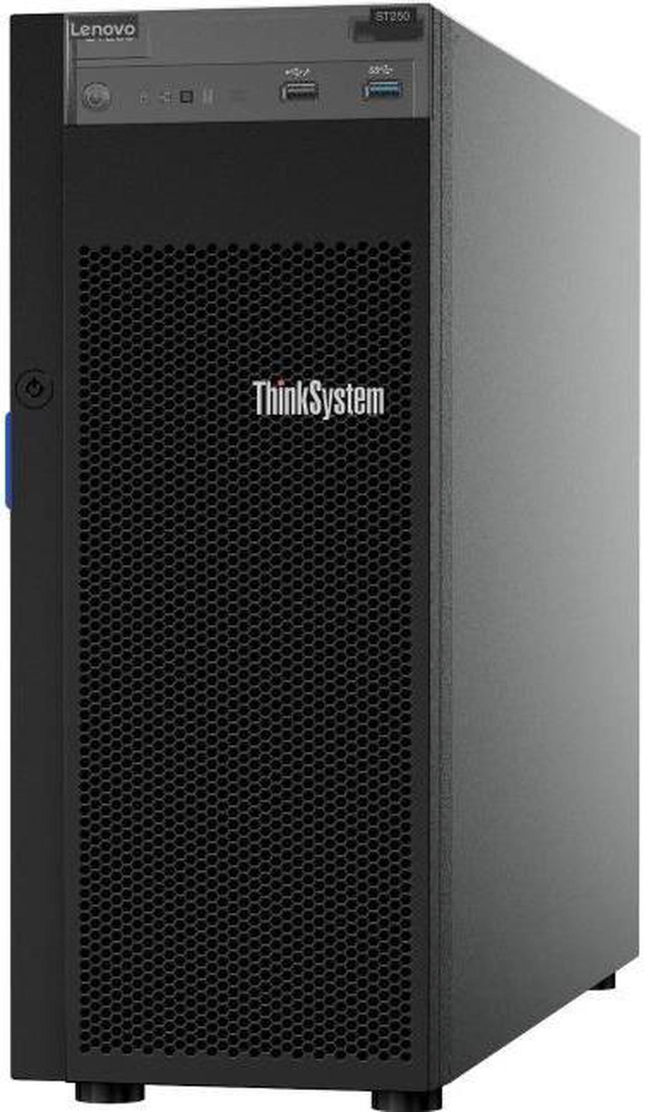 Lenovo ThinkSystem ST250 7Y46A019NA 4U Tower Server - 1 x Intel Xeon E-2136 Hexa-core (6 Core) 3.30 GHz - 8 GB Installed TruDDR4 - Serial ATA/600 Controller - JBOD RAID Levels - 1 x 550 W