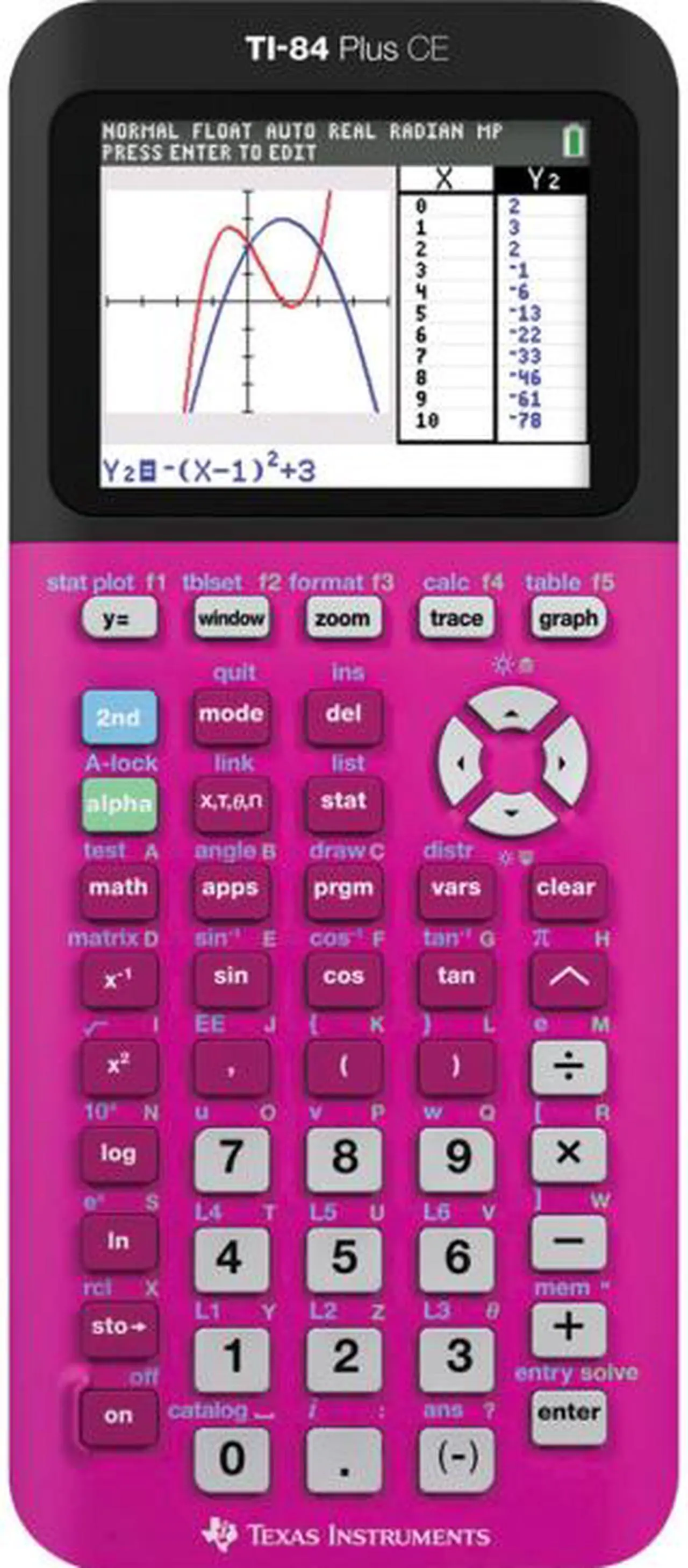 Alt view image 6 of 11 - Texas Instruments TI-84 Plus CE Graphing Calculator - Blue