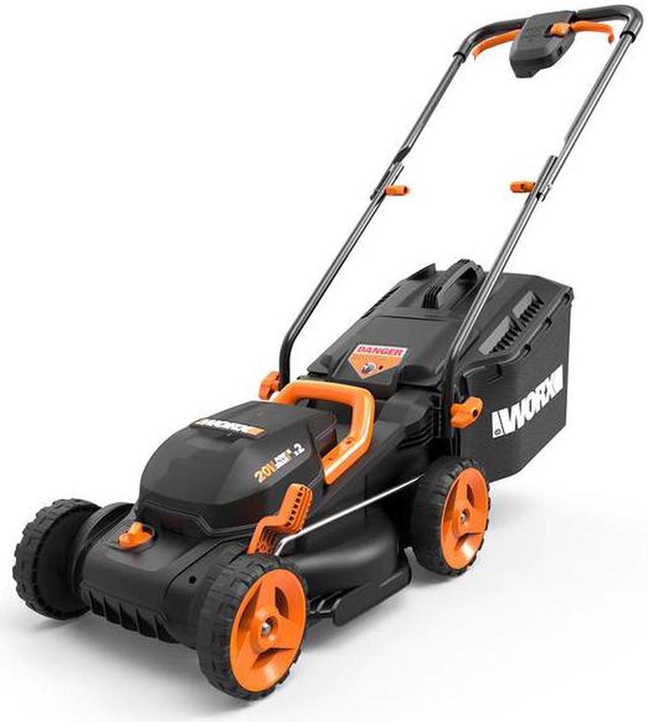 Alt view image 8 of 17 - WORX - WG779 - Worx WG779 40V 14 Inch Power Share Cordless Intellicut Mulching Lawn Mower Kit