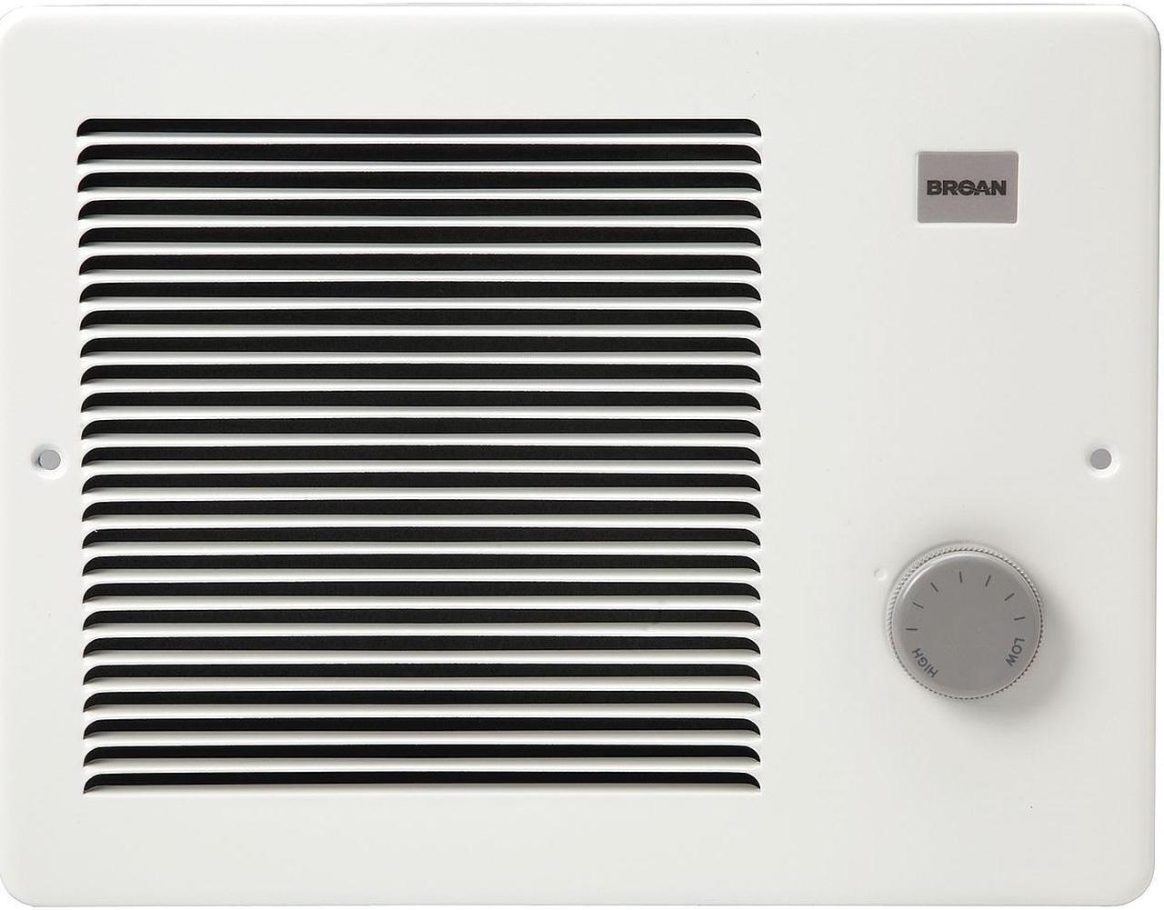 Alt view image 2 of 10 - Broan-NuTone - 174 - Broan Nu-Tone 174 Comfort-Flo Wall Heater; 2560/5120 BTU, 750/1500 Watt, Off White Baked Enamel