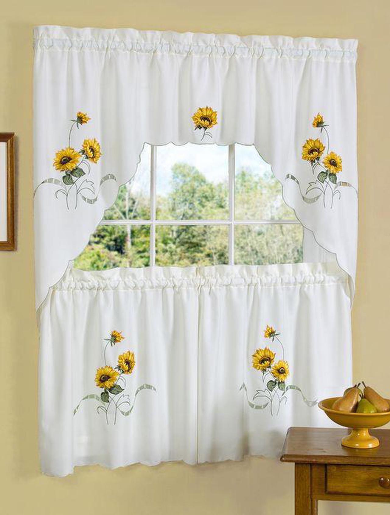Main image of Achim SSTS36YL12 Sunshine 58 x 36 Tier Pair/ 58 x 36 Swag - Yellow