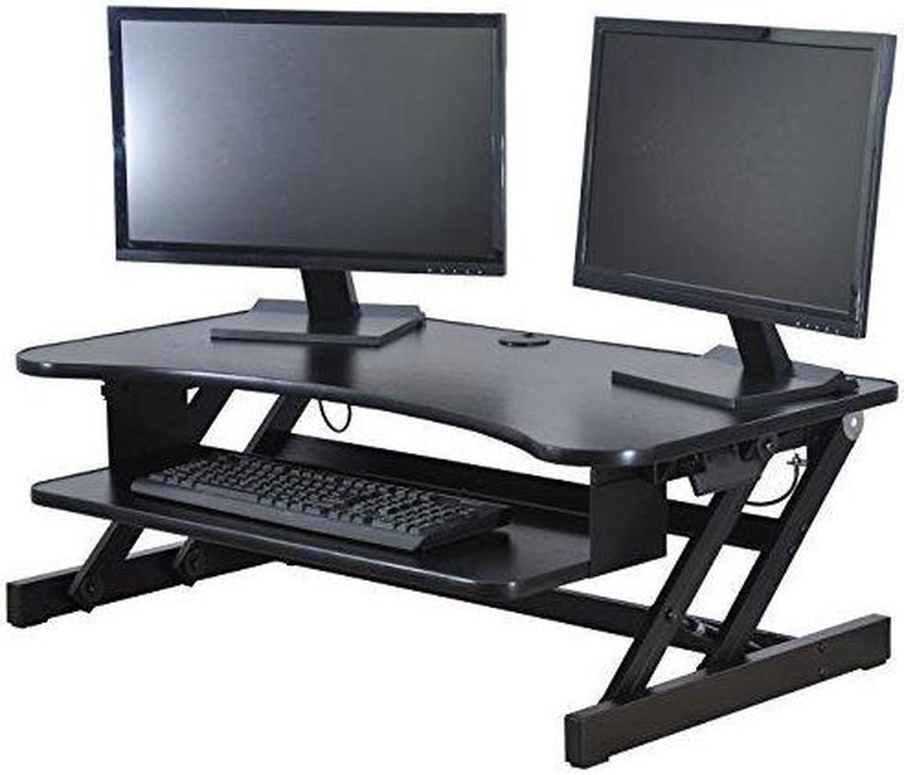 Rocelco DADR Height Adjustable Sit/Stand Desk Computer Riser DADR Black