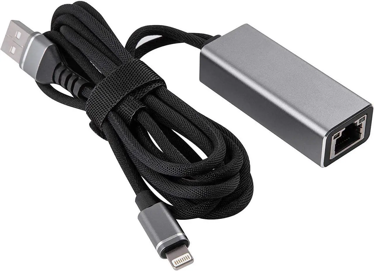 Alt view image 2 of 4 - iPhone iPad Ethernet Adapter, Lightning to LAN RJ45 Port, Wired Network for Apple iOS