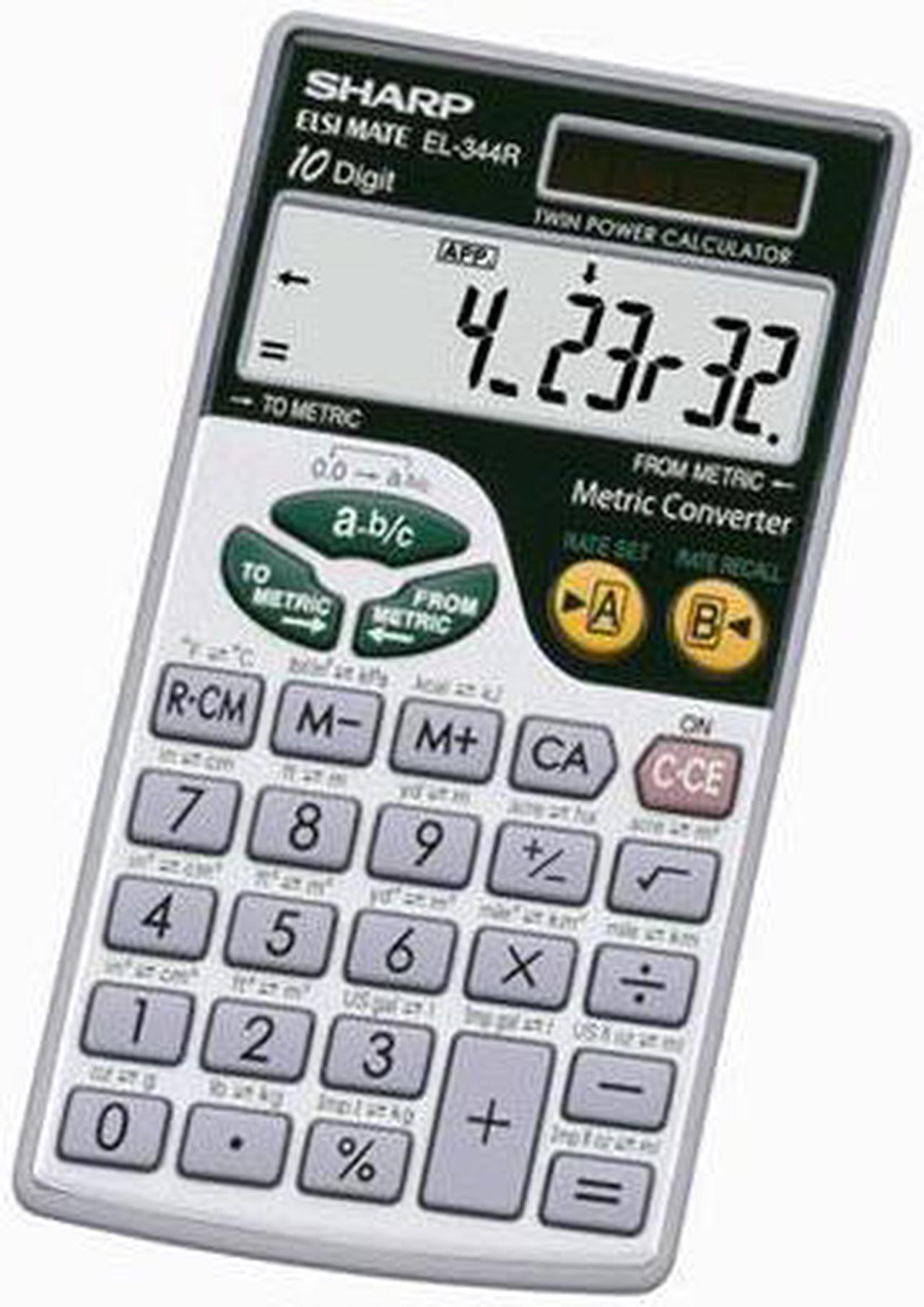 Alt view image 3 of 4 - Sharp Electronics Metic Conversion Calculator EL-344RB