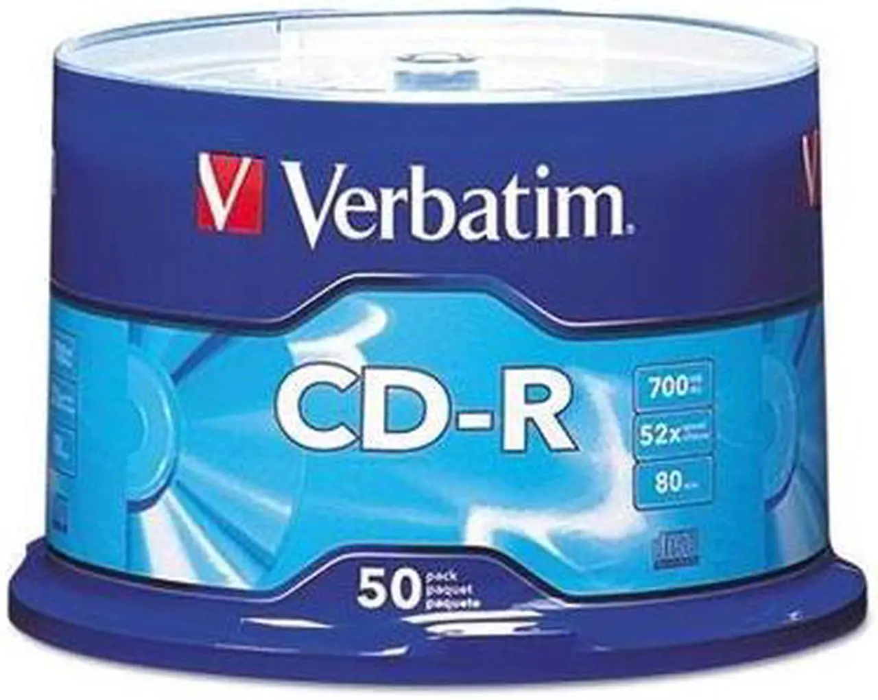 Alt view image 2 of 4 - CD-R Discs, 700MB/80min, 52x, Spindle, Silver, 50/Pack