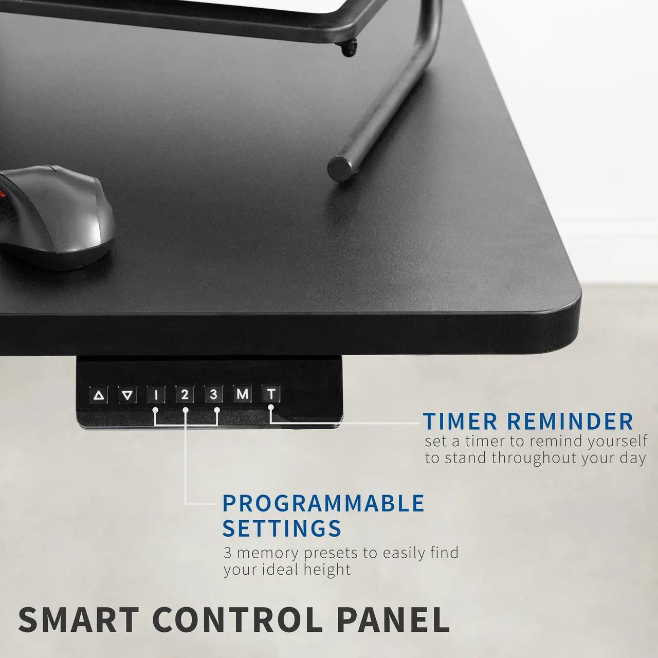 Alt view image 4 of 7 - VIVO Black Electric 43 x 24 Stand Up Desk | Height Adjustable Workstation with 3 Section Table Top (DESK-EB43TB)
