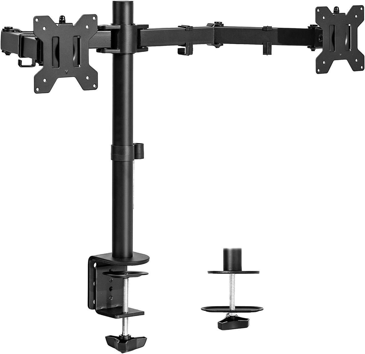 VIVO Black Dual LCD Monitor Desk Mount Stand, Heavy Duty Fully Adjustable, Fits 2 Screens up to 30" (STAND-V002)