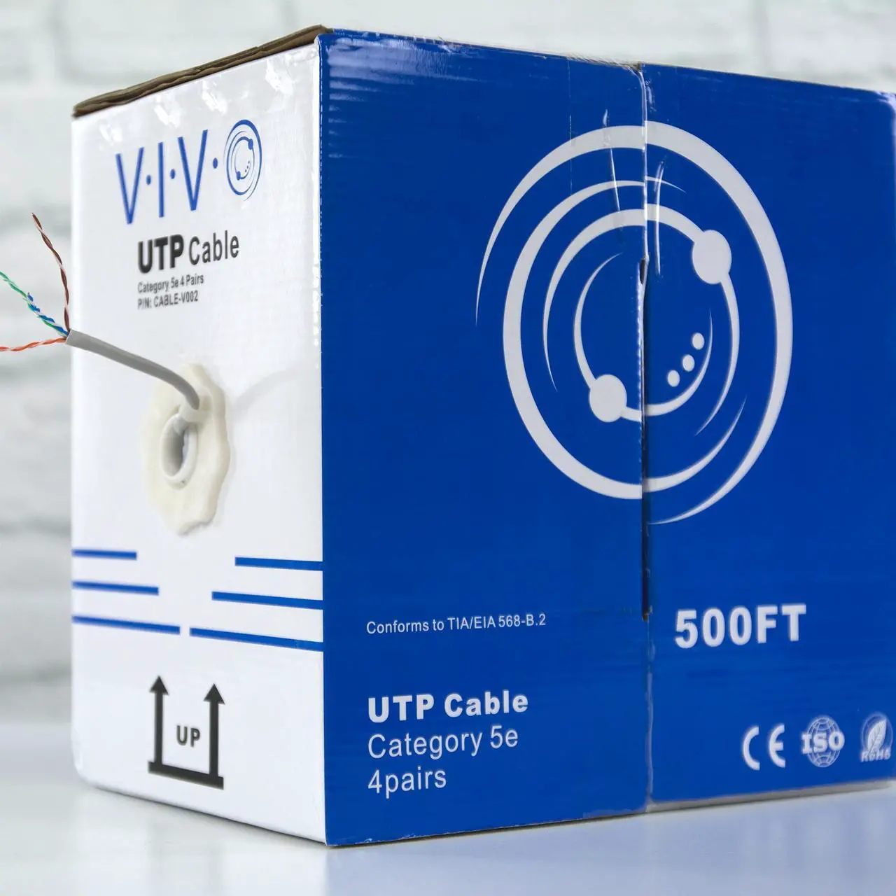 Alt view image 7 of 12 - VIVO 500ft Bulk Cat5e LAN Ethernet Cable / Wire UTP Pull Box 500 ft Cat-5e Grey