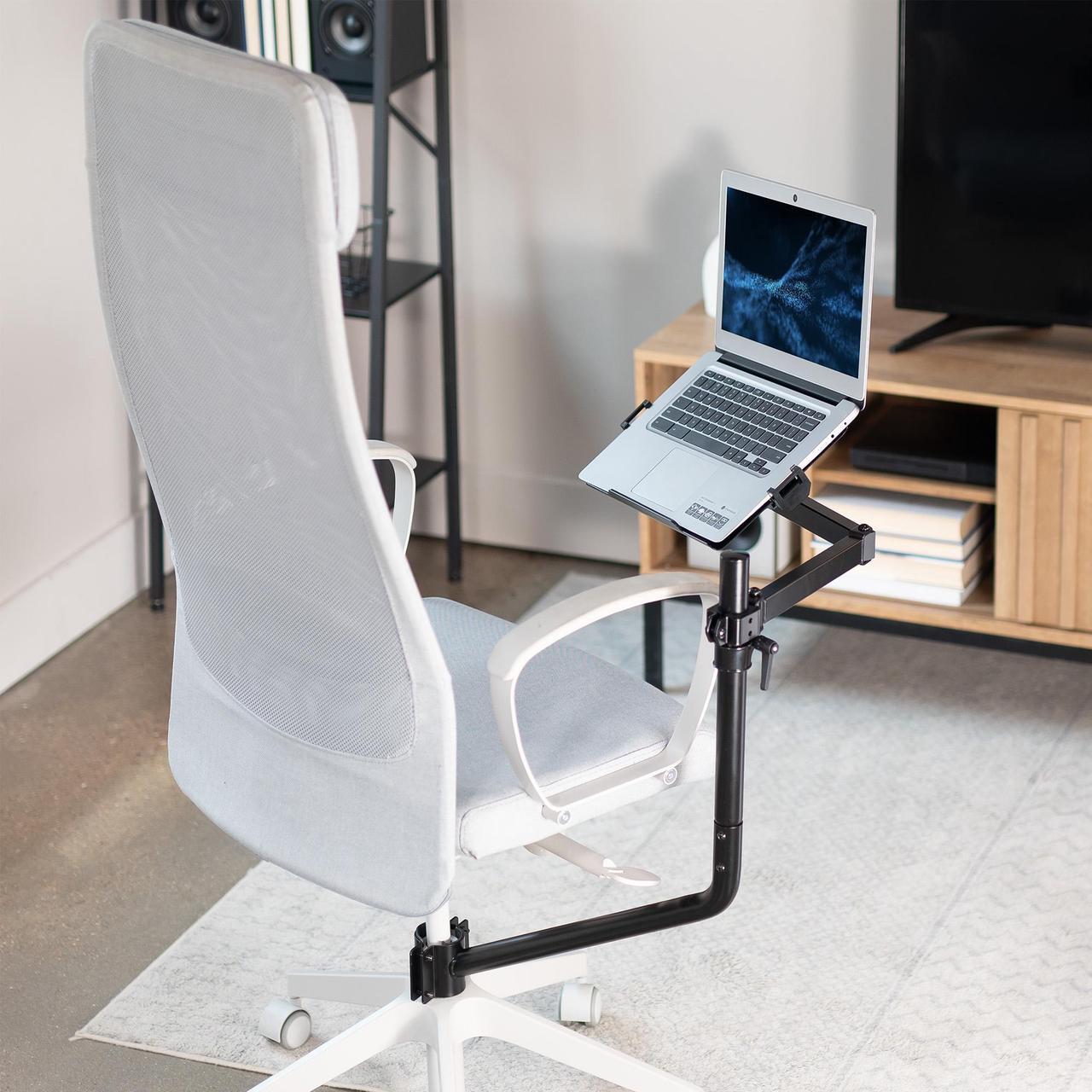 Alt view image 2 of 7 - VIVO Office Chair Mounted 12 x 9 inch Full Motion Laptop Tray