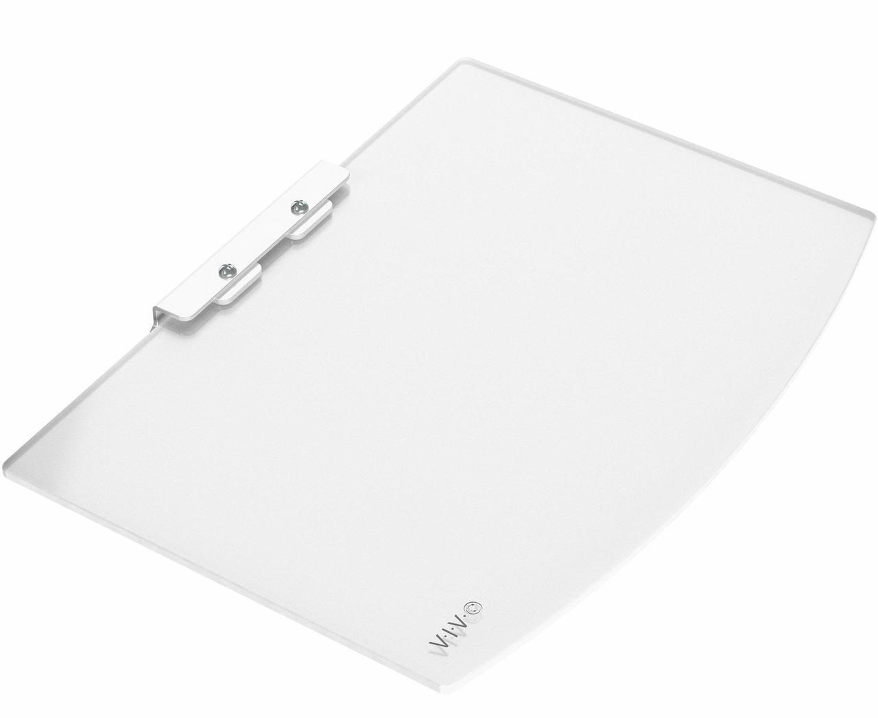 Main image of VIVO White Floating Wall Mount Tempered Glass Shelf for DVD Player, Game System