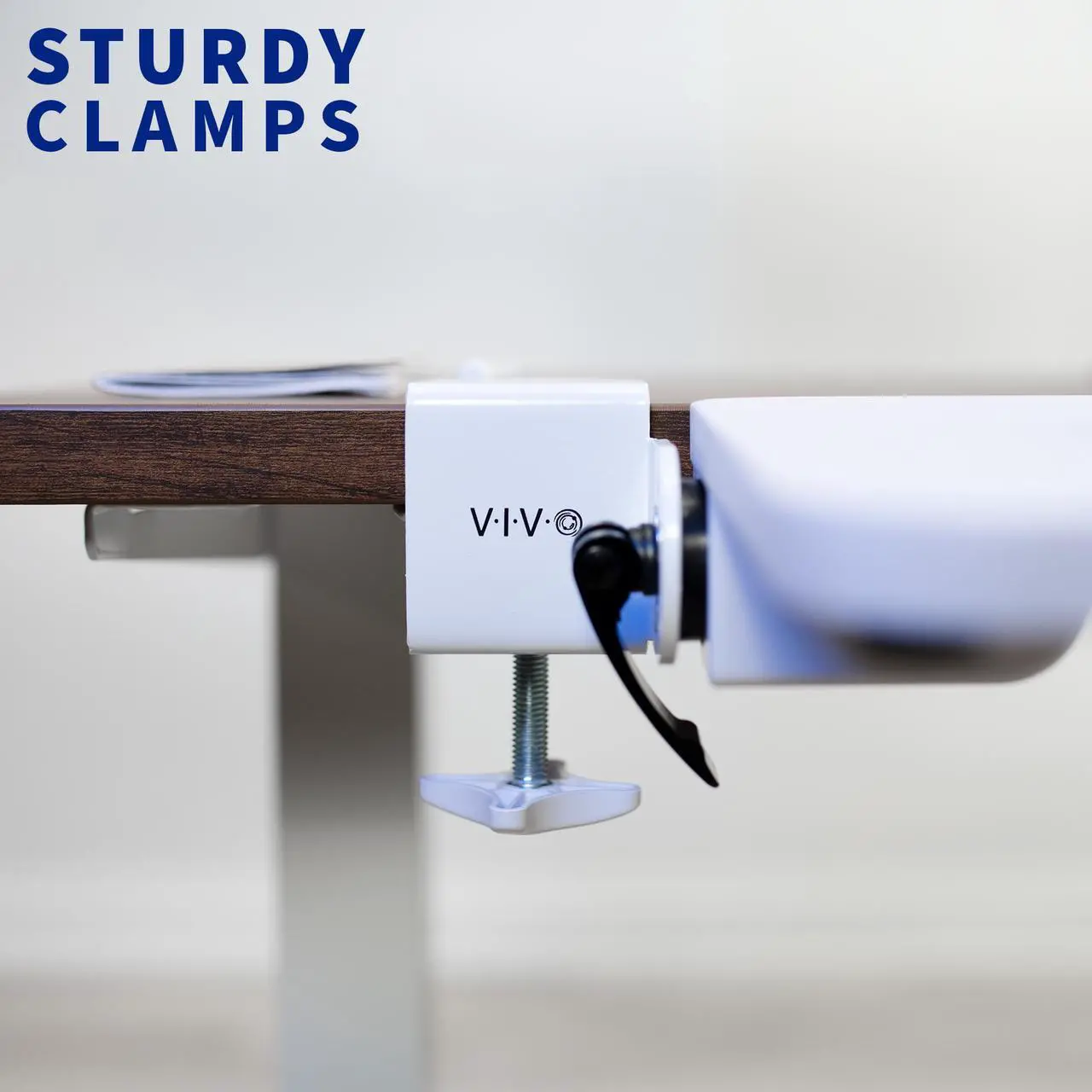Alt view image 5 of 7 - VIVO White Clamp-on Computer Keyboard and Mouse Tray, Space Saving Ergonomic Flip Down Tilting Platform (MOUNT-KB06HW)