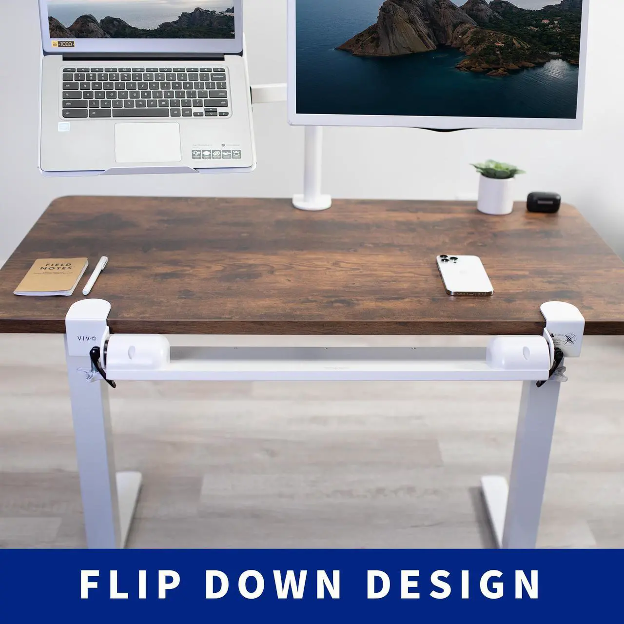 Alt view image 7 of 7 - VIVO White Clamp-on Computer Keyboard and Mouse Tray, Space Saving Ergonomic Flip Down Tilting Platform (MOUNT-KB06HW)