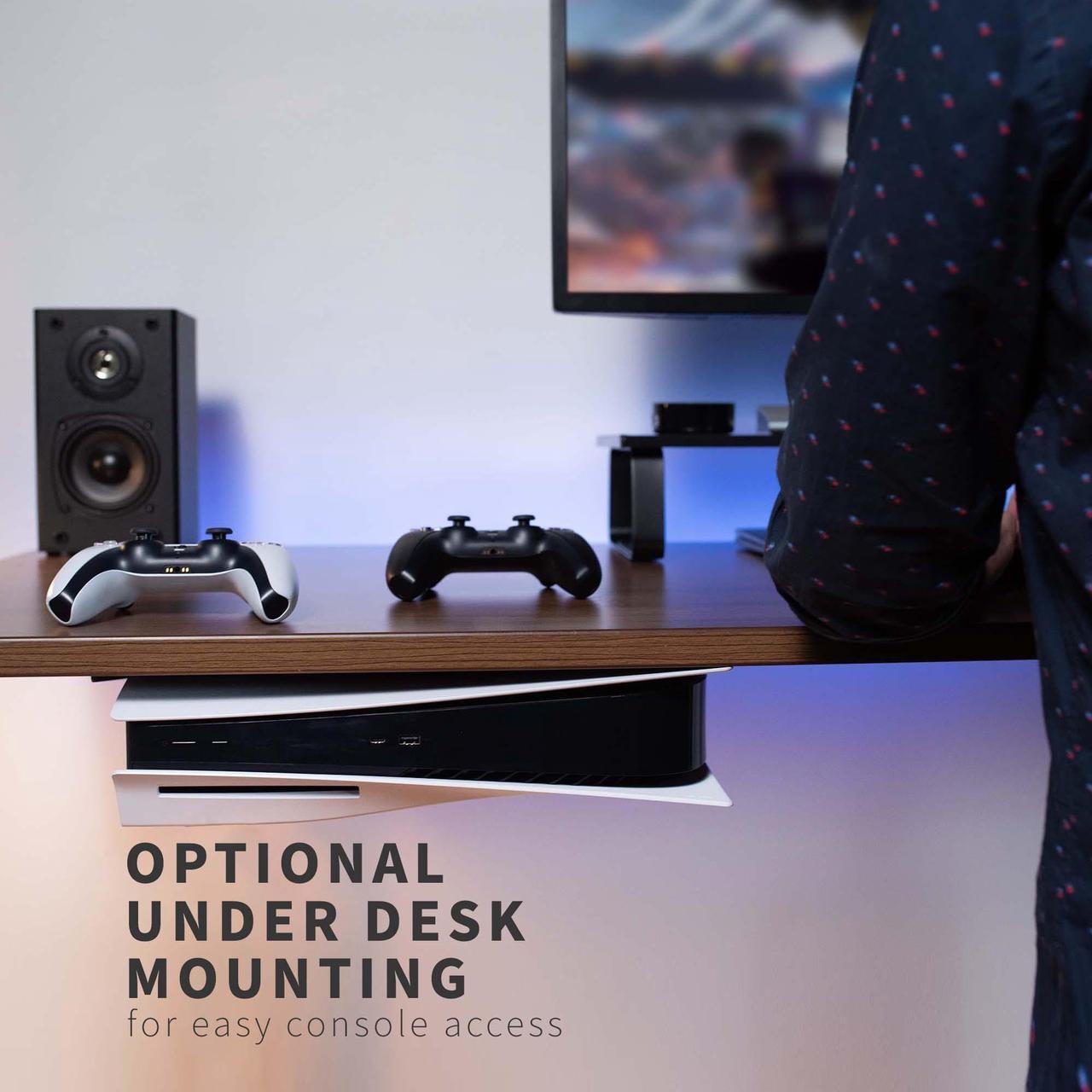 Alt view image 3 of 7 - VIVO 2 in 1 Wall and Desk Mount Designed for the PS5 Gaming Console + 2 Controller Mounts (MOUNT-PS5C)