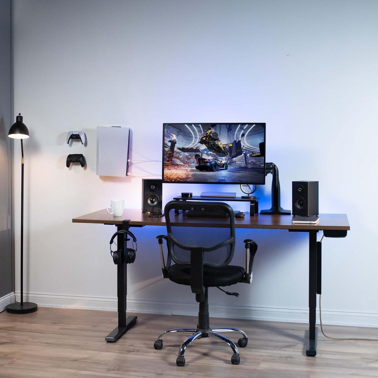Alt view image 4 of 7 - VIVO 2 in 1 Wall and Desk Mount Designed for the PS5 Gaming Console + 2 Controller Mounts (MOUNT-PS5C)