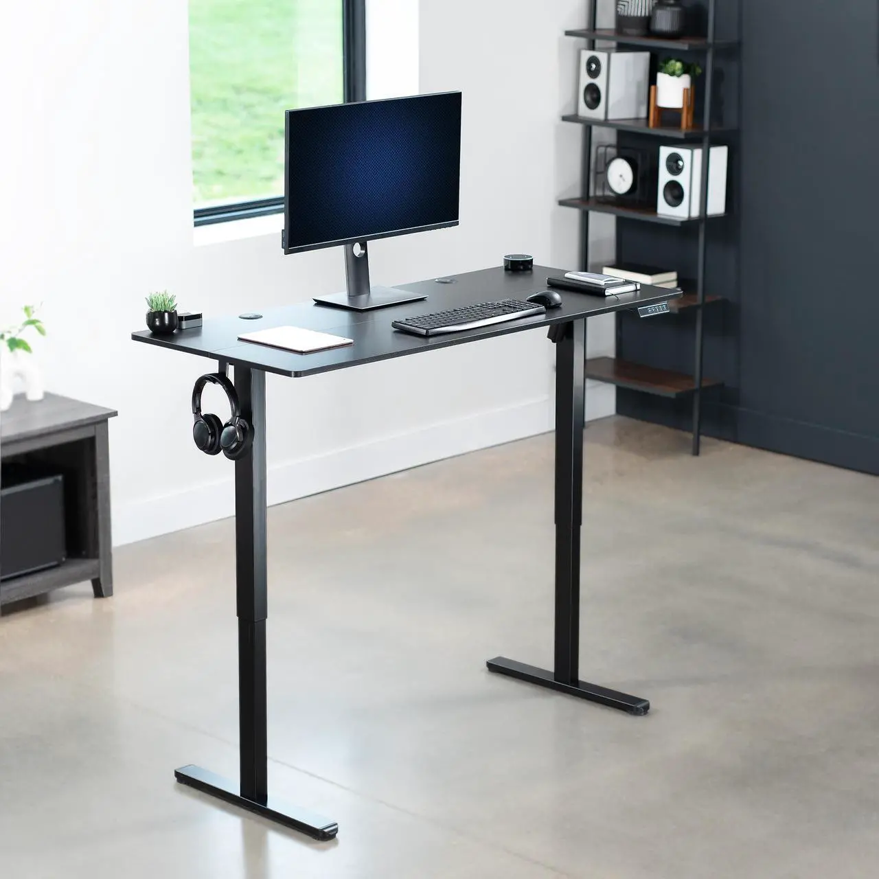 Alt view image 2 of 7 - VIVO Black 55" x 24" Electric Sit Stand Desk, Height Adjustable Workstation