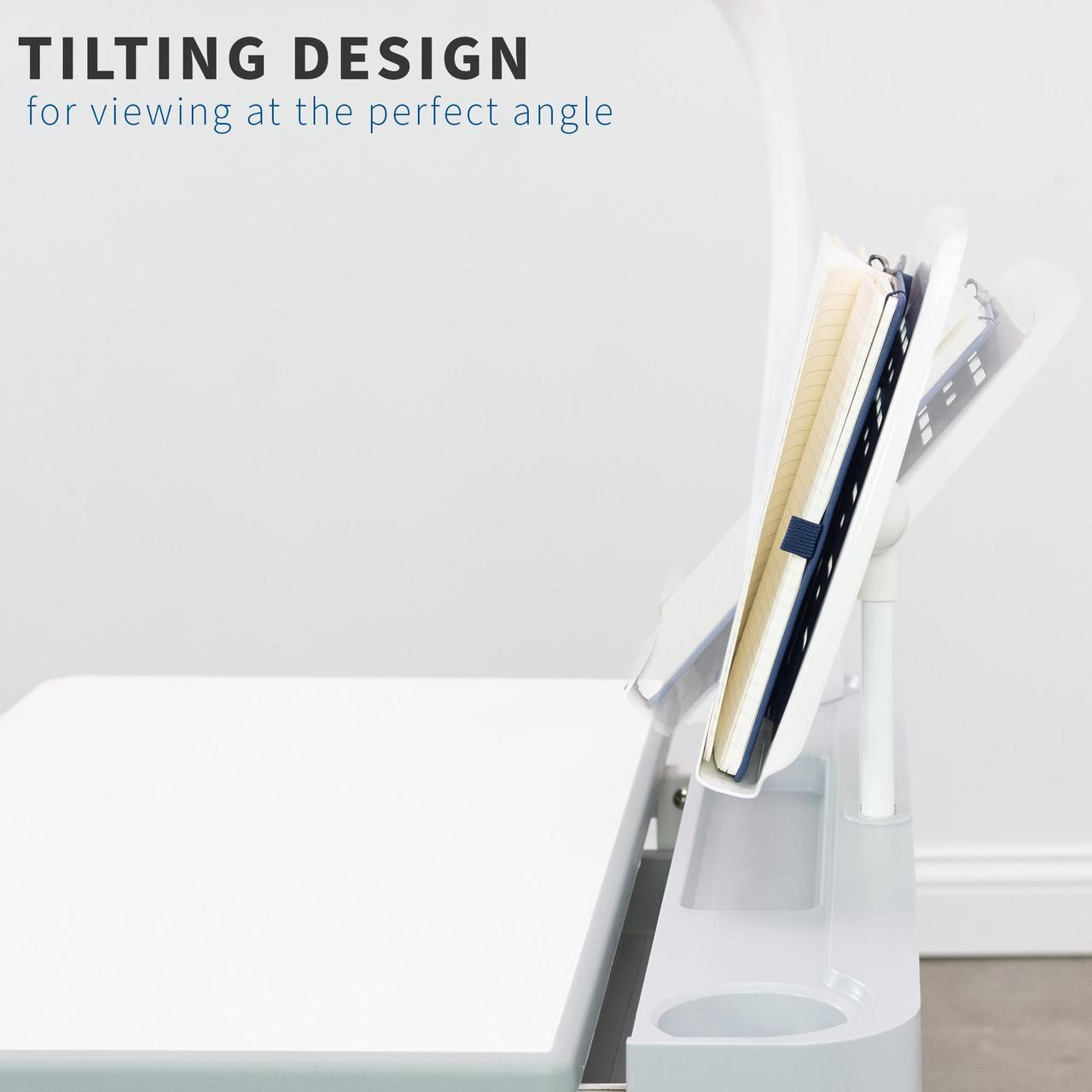 Alt view image 2 of 7 - VIVO White Book Holder Shelf for Height Adjustable Children's Desks
