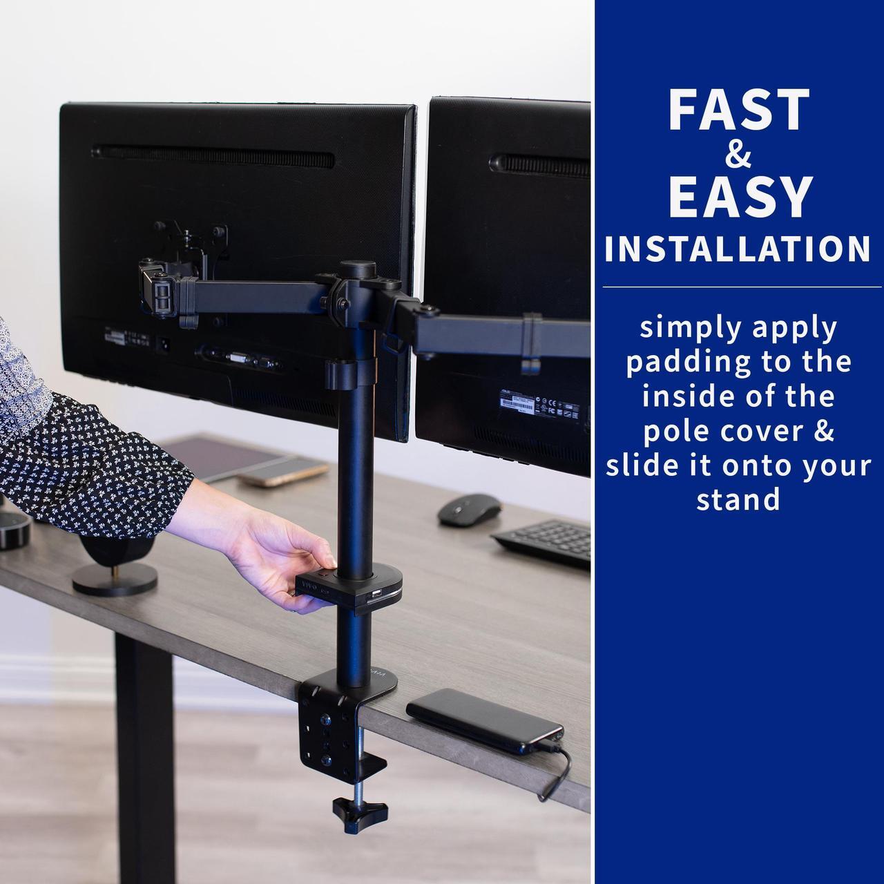 Alt view image 7 of 7 - VIVO Pole-Mounted RGB Stand Accessory with Dual USB-A Hub and Light Strip