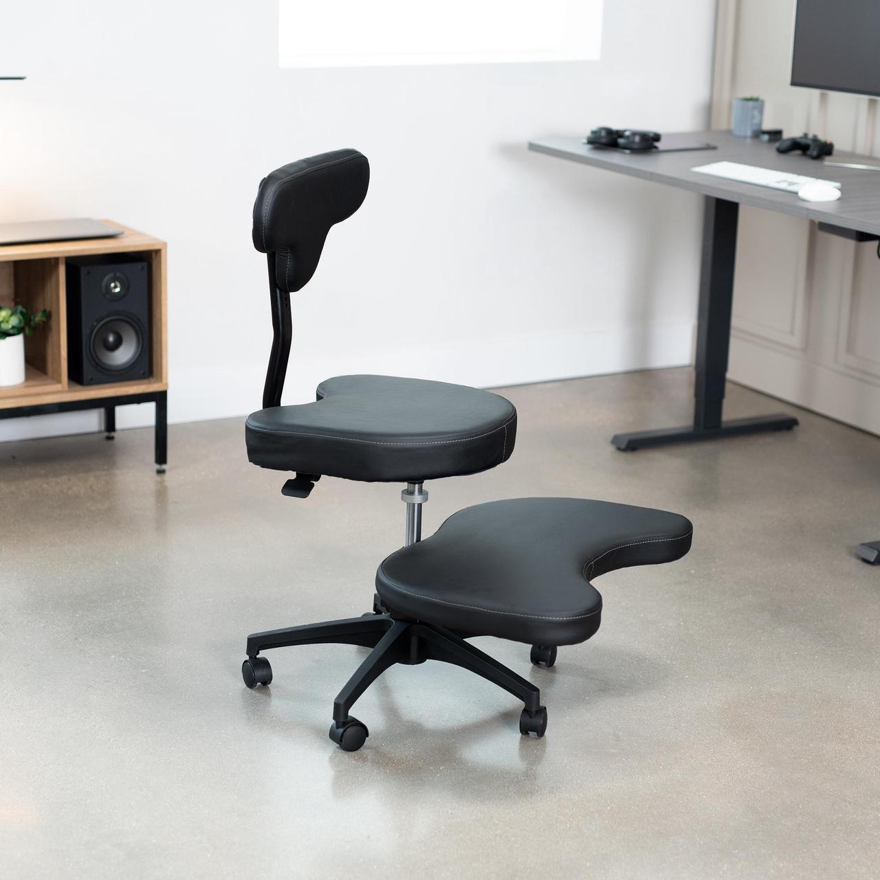 Alt view image 2 of 7 - VIVO Ergonomic Cross Legged Swivel Chair, Adjustable Stool for Home and Office