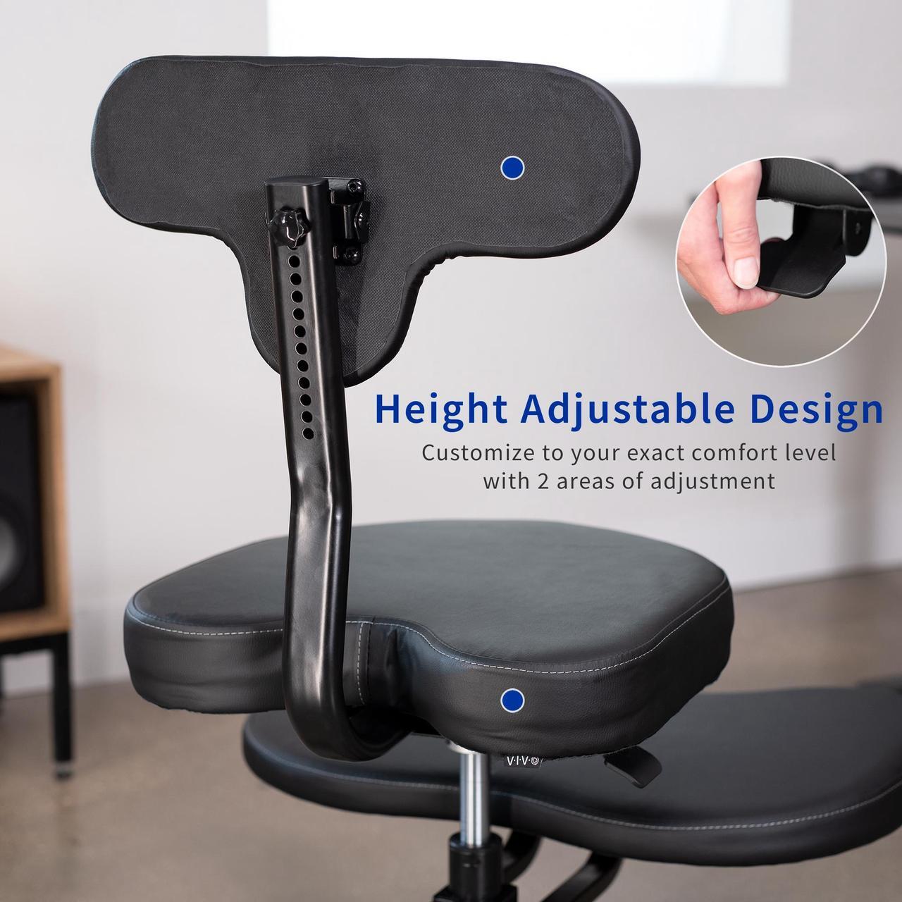 Alt view image 6 of 7 - VIVO Ergonomic Cross Legged Swivel Chair, Adjustable Stool for Home and Office