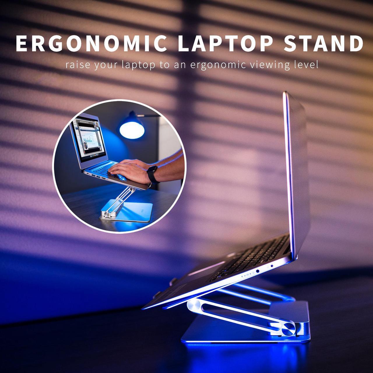 Alt view image 7 of 7 - VIVO Aluminum Height Adjustable Laptop / Notebook Stand Docking Station
